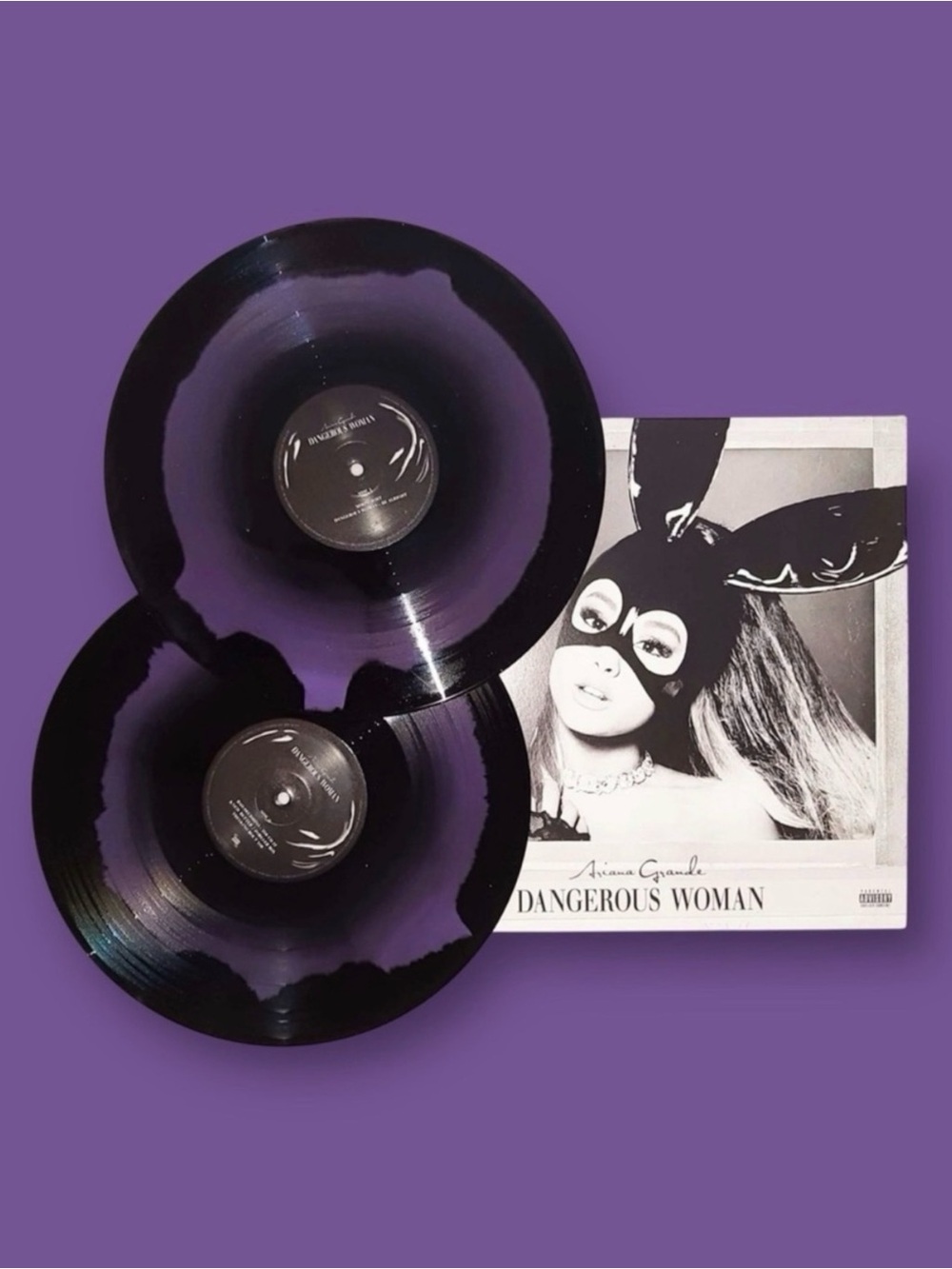 Ariana Grande Dangerous Woman PURPLE BLACK SWIRL 🌀💜 Vinyl * SEALED*